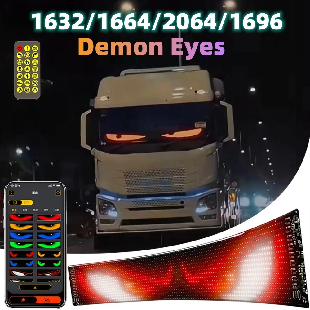 Programmable LED Car Sign - 15x4 Inch Bluetooth Custom Message Display With Remote