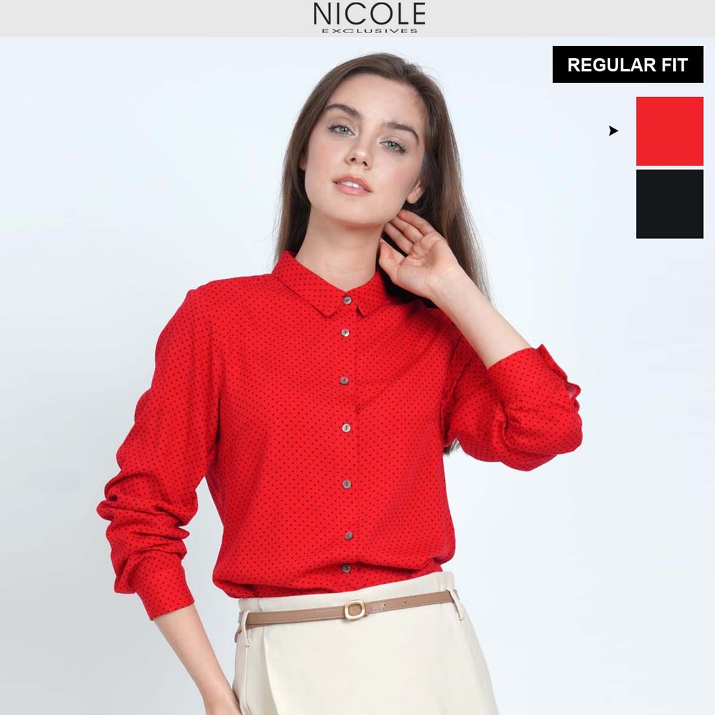NICOLE™ – Stylish Fitted Collared Short Sleeve Shirt