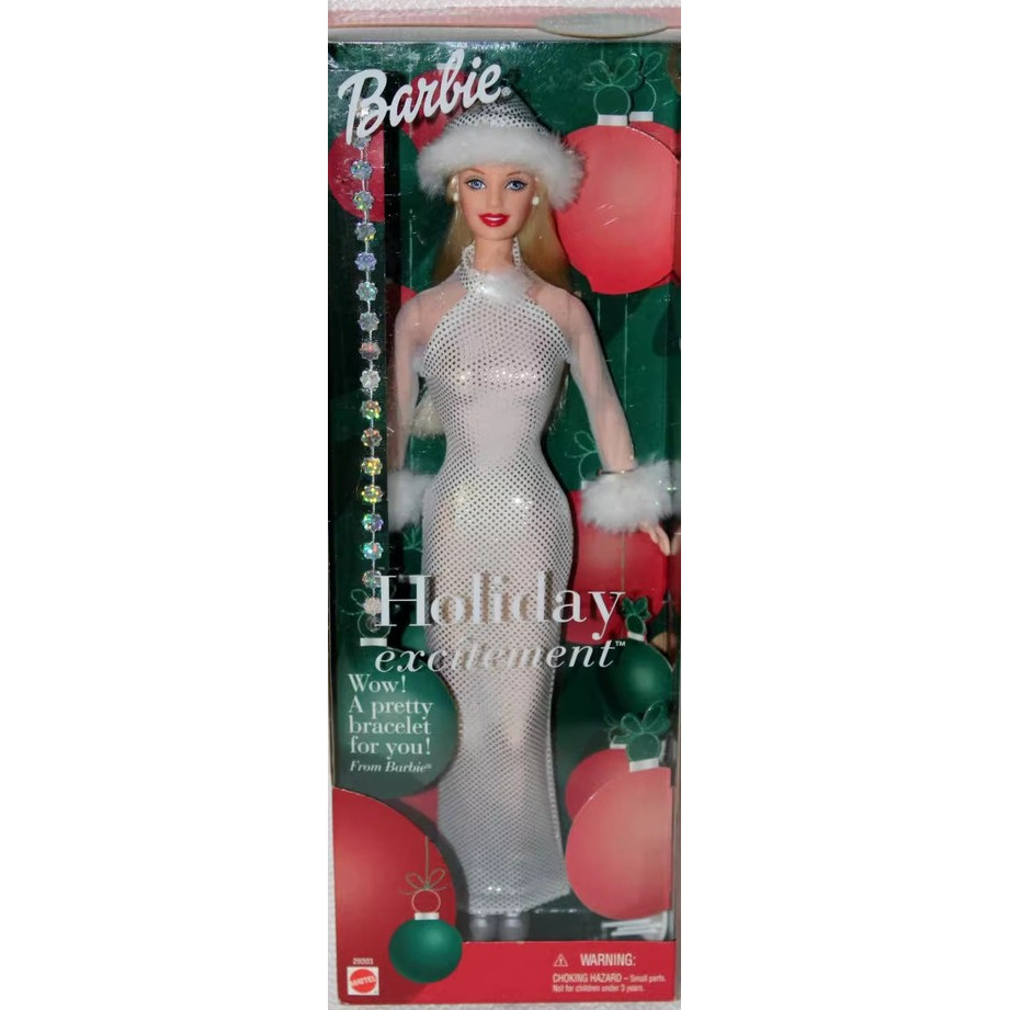 Barbie Happy Holidays 2001 – NRFB – Édition Noël – Avec Bracelet Offert