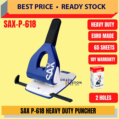 SAX P-618-14 Heavy Duty Puncher / Penebok Lubang / Paper Puncher / Hole ...