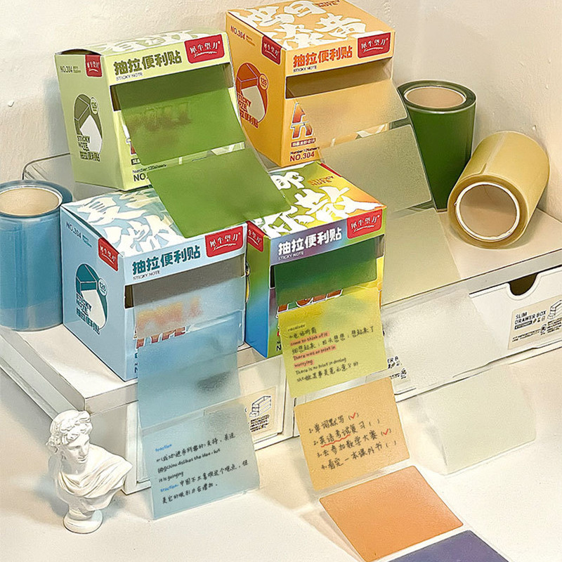 126Pcs Creative Gradient Color Pearlescent Sticky Note Set Large ...