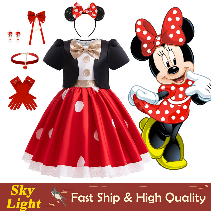 strapless open back dress Red & Gold Polka Dot Costume – Costumes Club