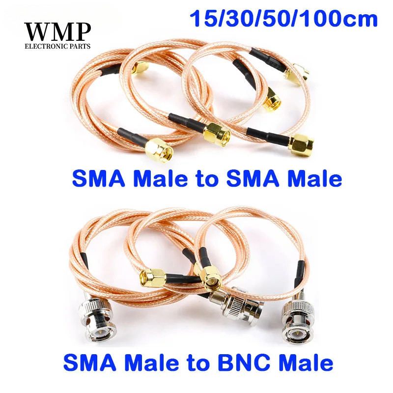 SMA-J Male To BNC-J Male Connector RP SMA 2 Dual Male Connector RF Coax ...