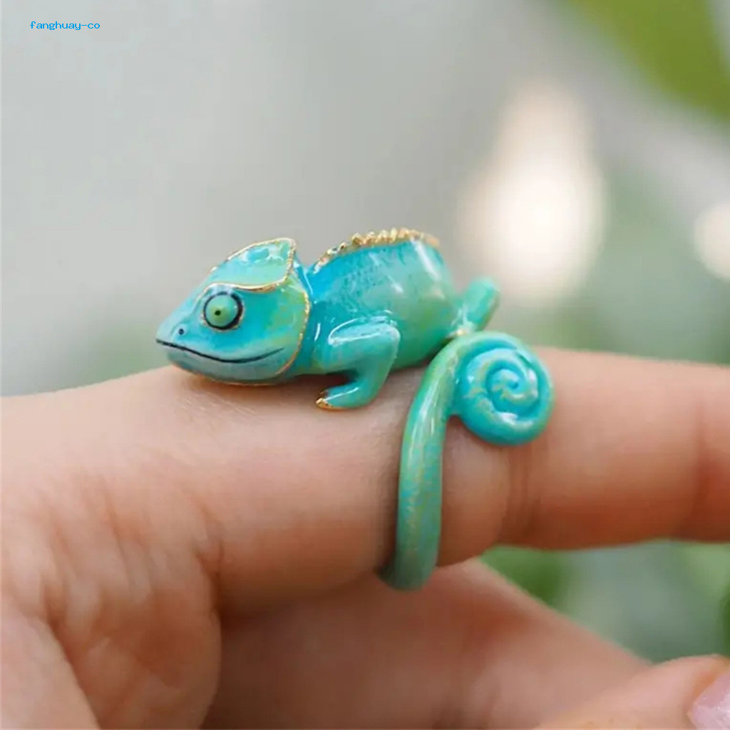 fanghuay Adjustable Animal Ring Animal Ring Handmade Chameleon ...