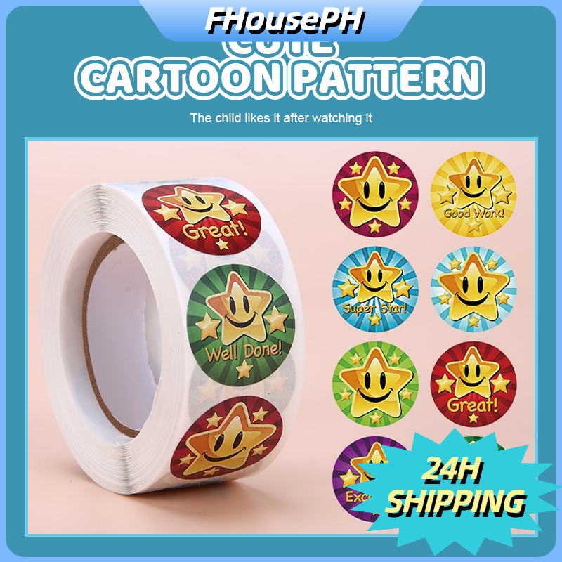 【PH】Children Cartoon Toy Sticker Student Smiley Face Sticker Teacher ...