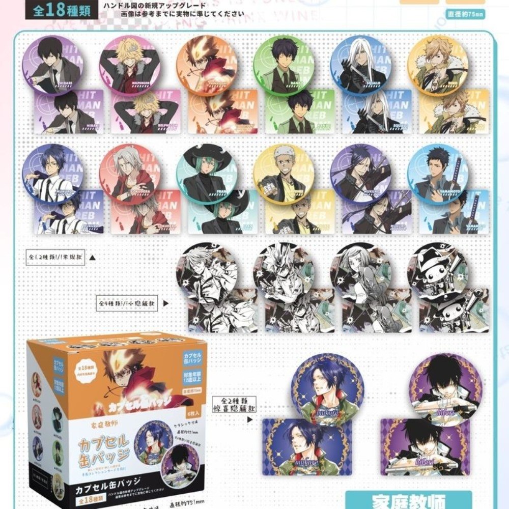 Katekyo Hitman Reborn! Second Release Blind Box Badge Set – 75mm Pin ...