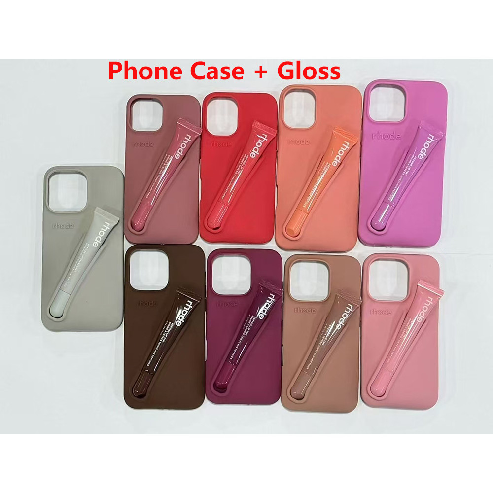 Has rhode Logo) rhode Lipstick + Phone Case Portable Lip Gloss Holder Ins  Soft Silicone Cover For iPhone 16 15 14 Pro Max | Shopee Malaysia