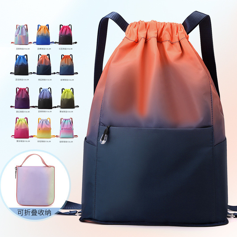 Outdoor travel backpack, lightweight hiking foldable drawstring