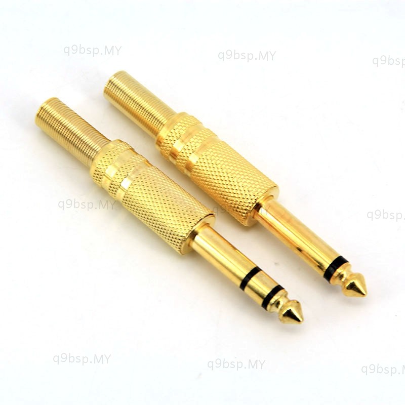 6.5mm Gold Plated 6.35mm Male Mono stereo solder audio Jack Plug