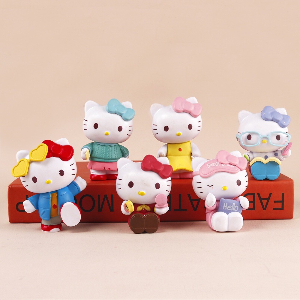 [Ready Stock] Hello Kitty pvc set Cake Topper Decoration toy 吉蒂猫 pvc 玩具 ...