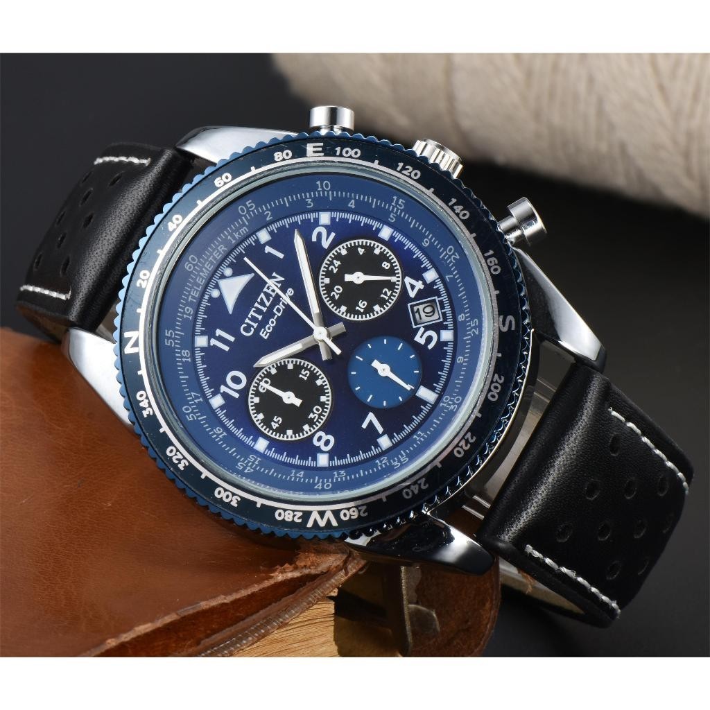 Citizen CITIZEN Stainless Steel Case Leather Strap Men's Watch Rui ...
