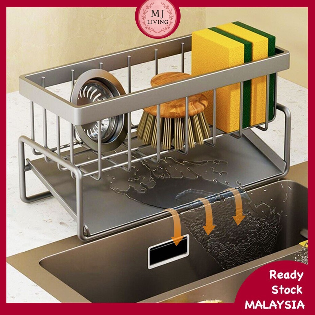 Faucet Drain Rack Sponge Holder Sink Organizer Sponge Towel Soap ...