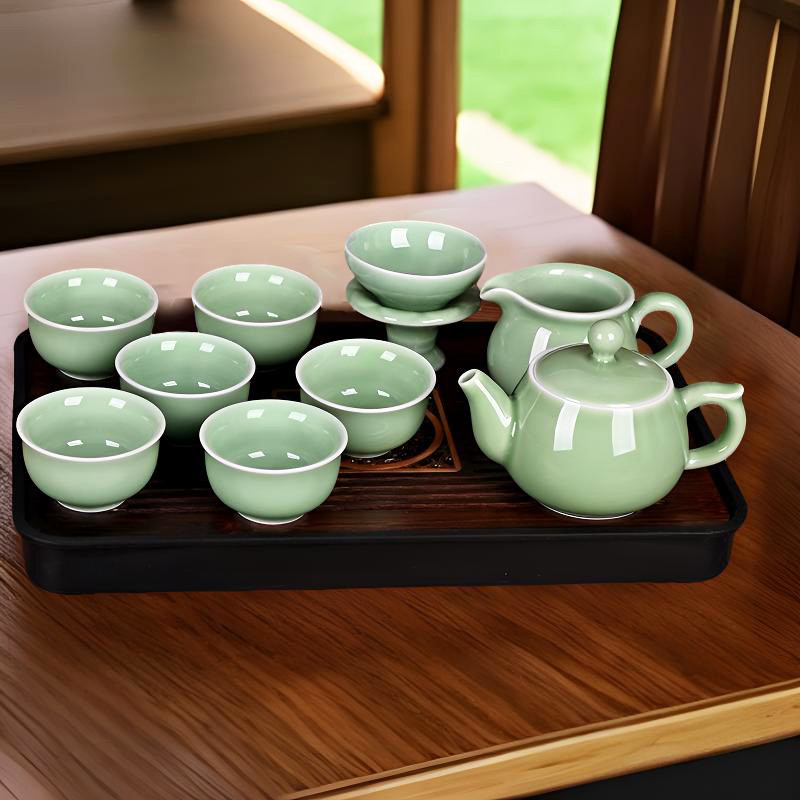 Exquisite Longquan celadon Kung Fu tea set, living room, home, office ...