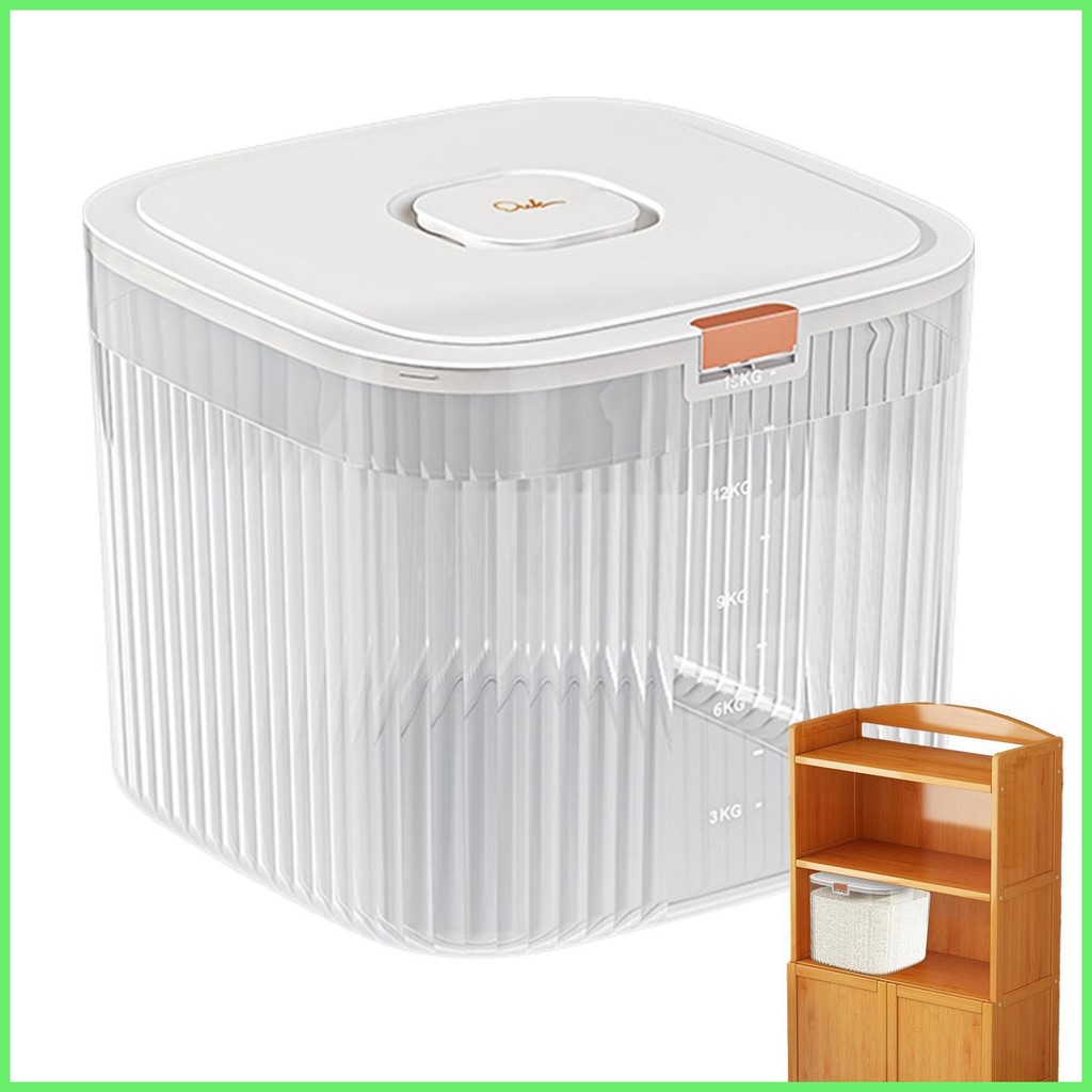 Dry Food Storage Containers Clear Rice Bucket Cereal Dispenser Rice ...