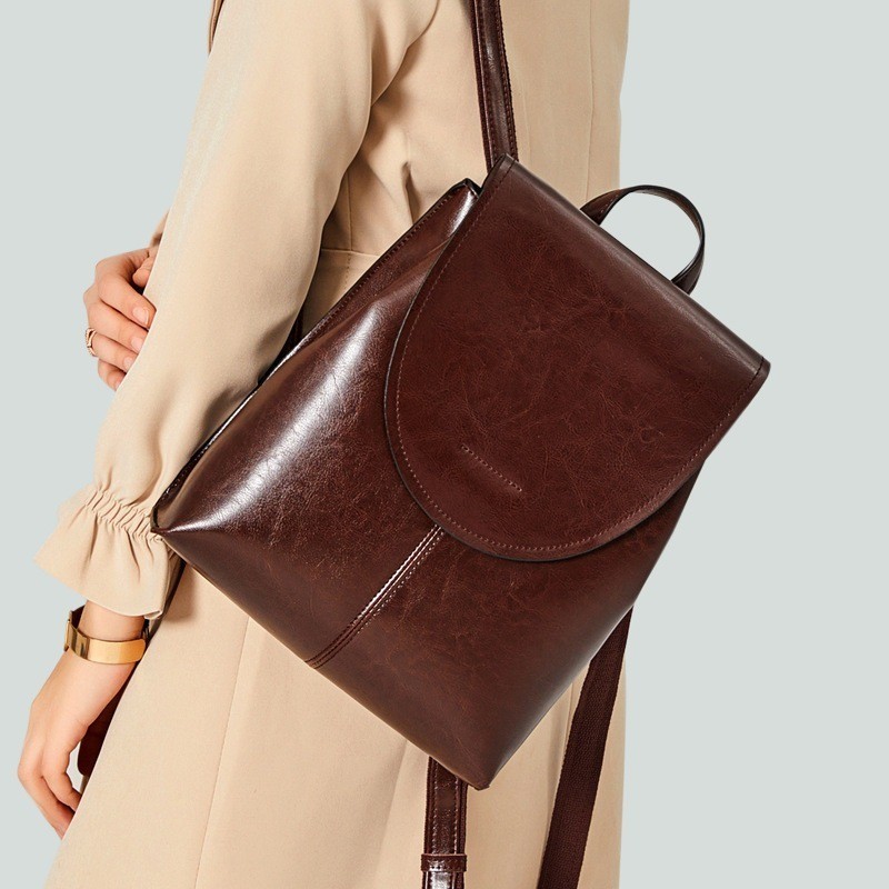 Royal Bagger Backpacks for Women New Genuine Cow Leather Ladies Korean ...