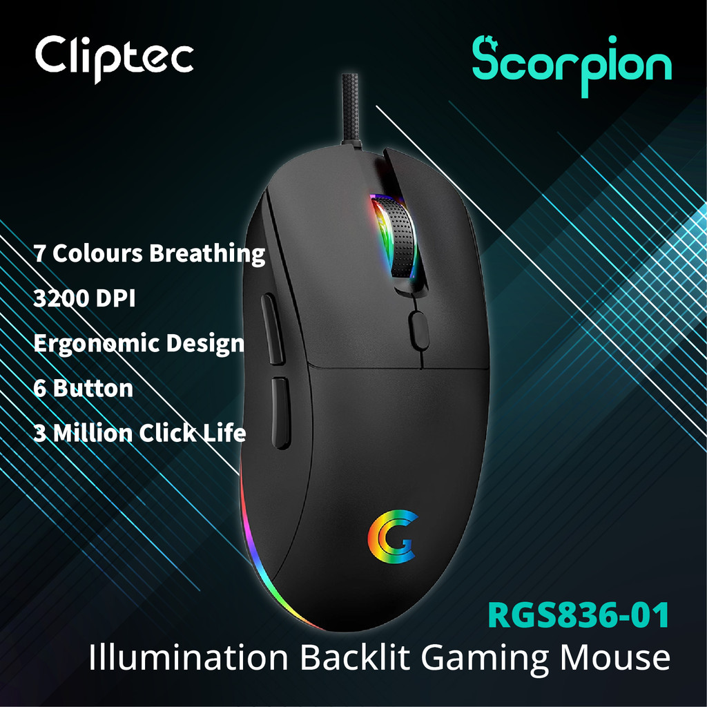 CLiPtec RGS836 3200DPI USB Illumination Backlit Gaming Mouse | Shopee ...