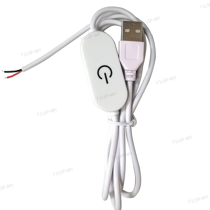 Dimmer white DC 5V USB Male Cable touch on/off Switch wire 2 Pin Power ...