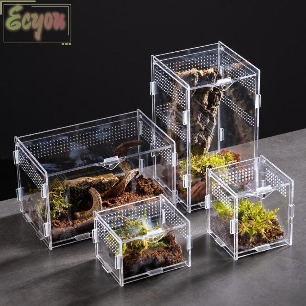 ECYOU Reptile Habitat, Acrylic Anti-Escape Lizard Breeding Box ...
