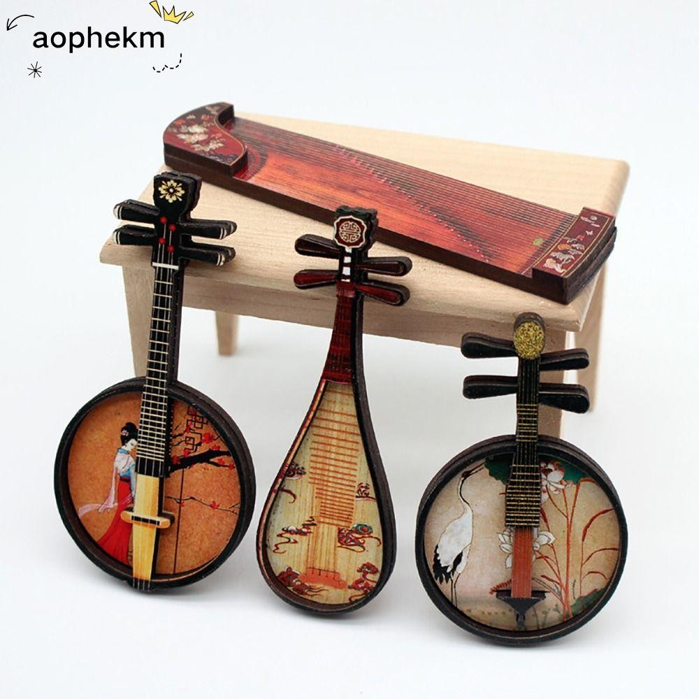 AOPHEKM Dollhouse Musical Instruments, 1/6 1/12 Wood Chinese Classical ...
