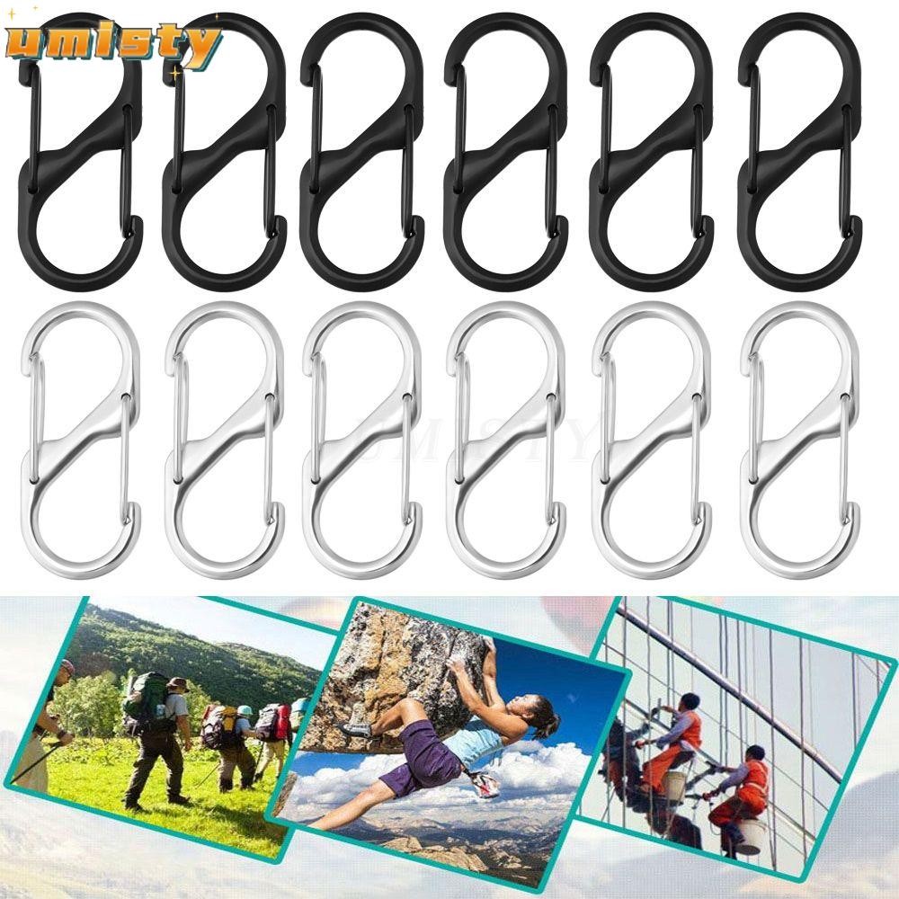 UMISTY 10pcs Keychain Hook Anti-Theft Black Silver S Type Backpack ...