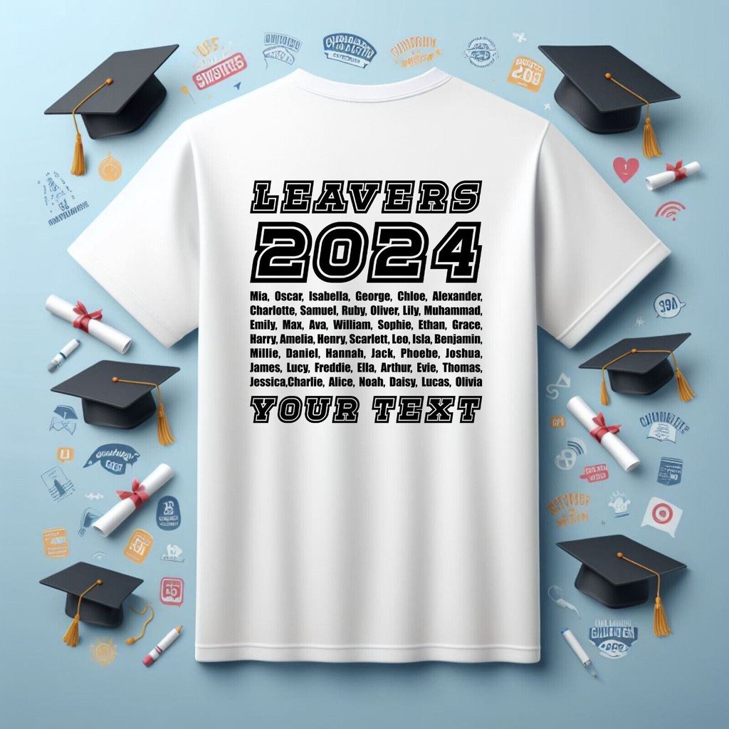 School Leavers T-shirt With Names In Columns - Foto 4