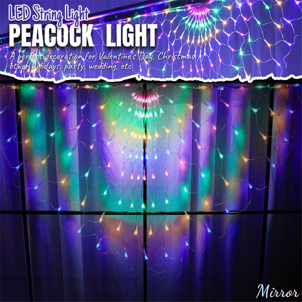 3m 300leds Peacock Mesh Net Led String Lights Outdoor Curtain Fairy ...