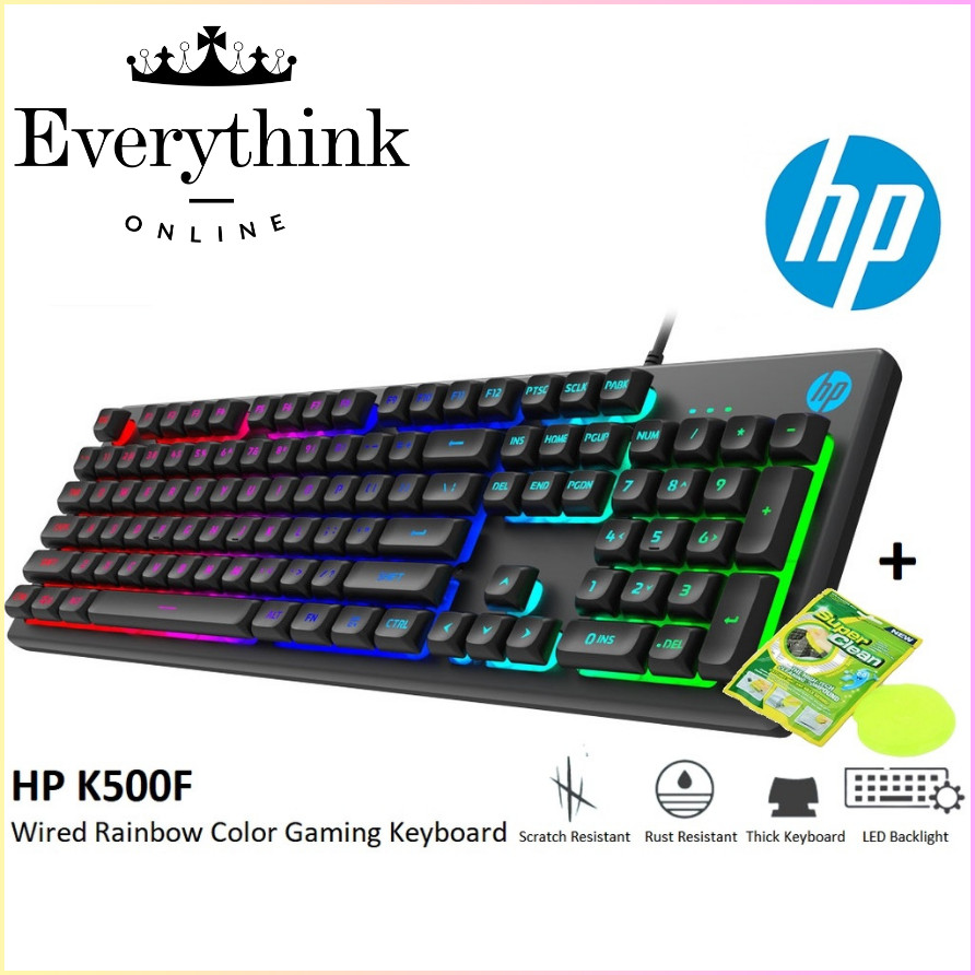 HP K500F / K500Y MEMBRANE USB WIRED GAMING KEYBOARD WITH LED BACKLIGHT ...