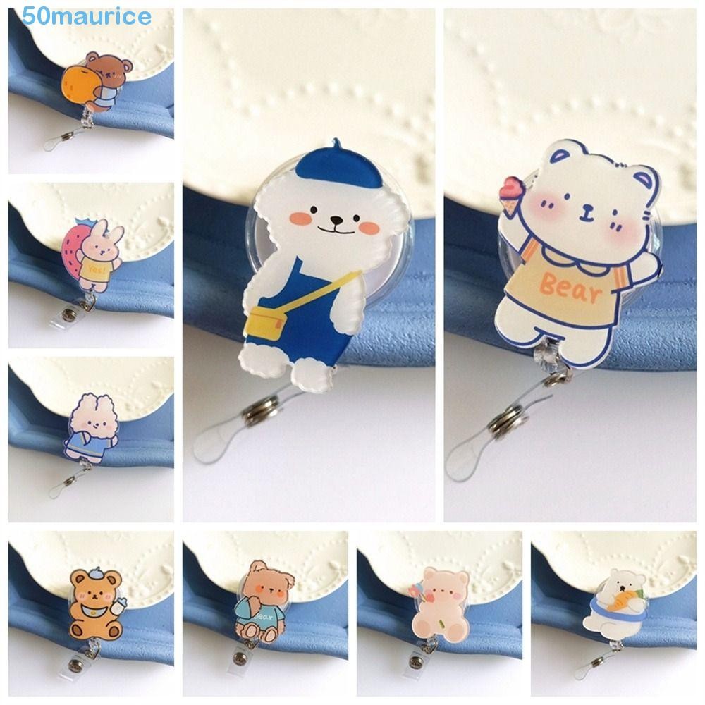 MAURICE Retractable Badge Reel, Chest Card Work Card Clip Nurse Badge ...