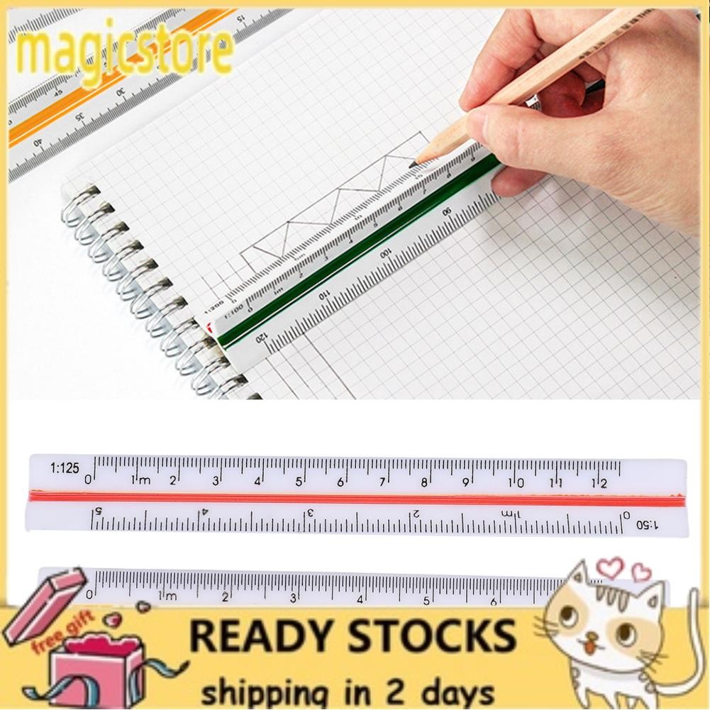 Magicstore Architectural Ruler Set 6 Ratios Easy To Read Portable for ...