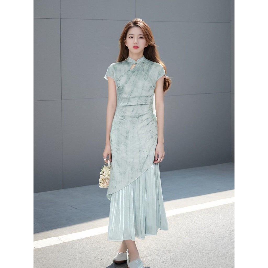 [Ready Stock] New Chinese Style Chinese Printed Classy Dress Women ...