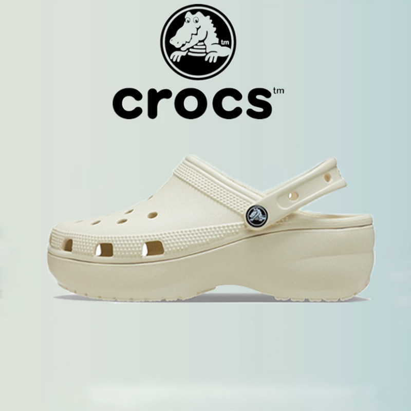 Crocs ORIGINAL-Heels CLASSIC PLATFORM CLOG PREMIUM- WHITE | Shopee Malaysia