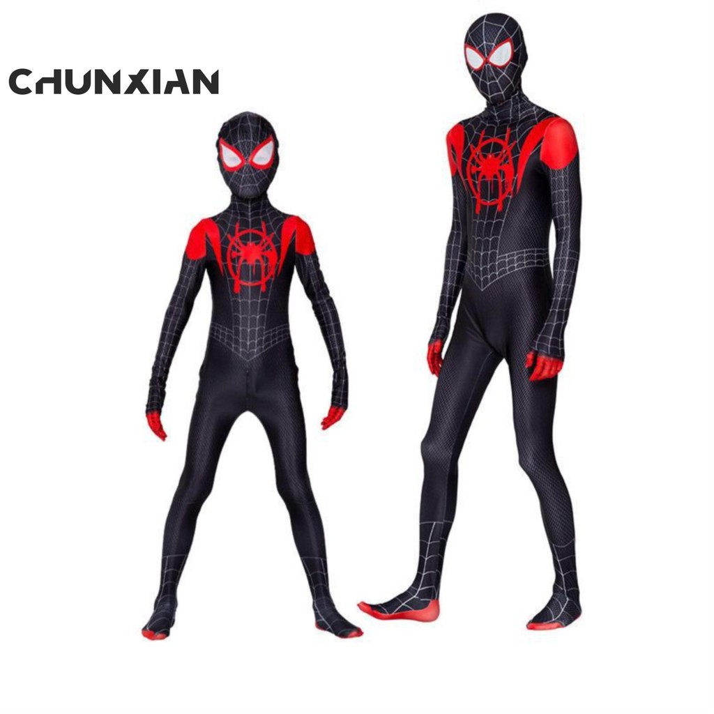 Miles Morales Spider-Verse Jumpsuit Costume – Kids & Adult Cosplay – Into The Spider-Verse
