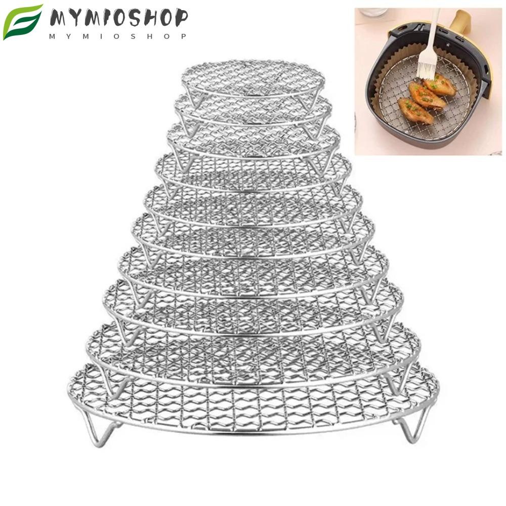 MIOSHOP Grid Grill, Stackable Round Air Fryer Rack, Durable with Foot ...