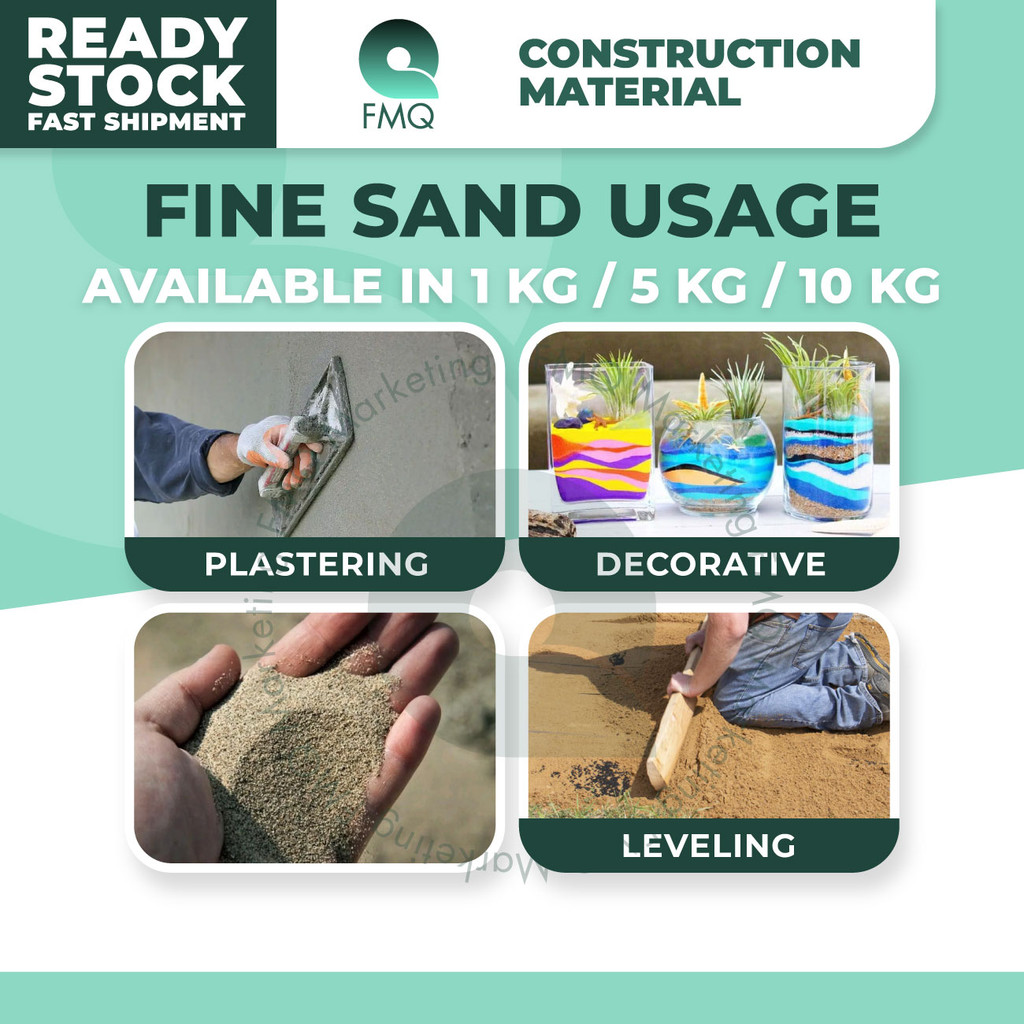 Pasir Kasar Halus Coarse & Fine Sand (1KG 5KG 10KG) Untuk Konkrit ...