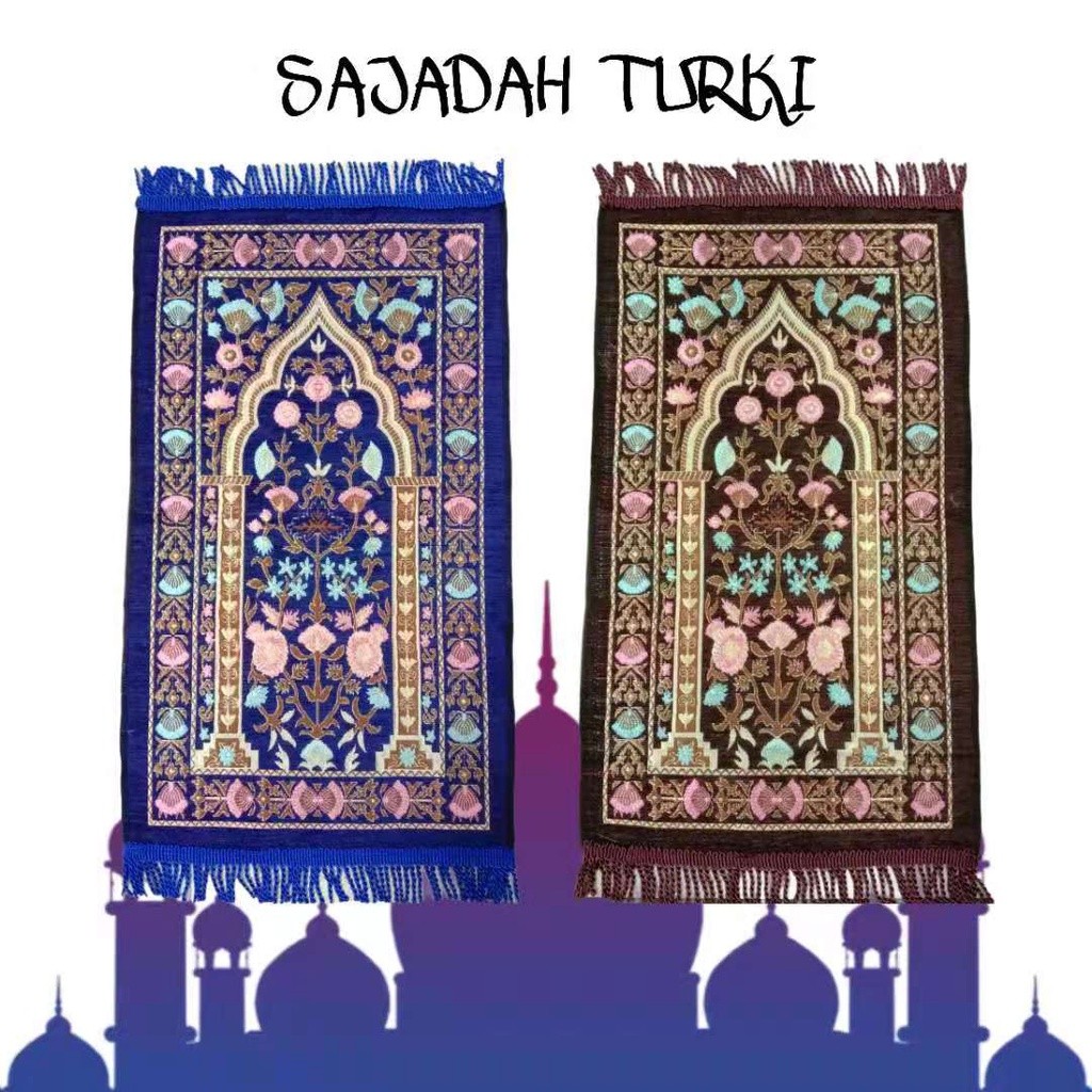 Turkish Prayer Prayer Mat Mini Size Floral Motif Face Prayer Prayer Mat ...