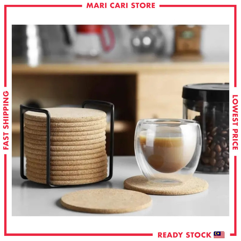 Natural Cork Coaster Wooden Cup Coaster Heat Insulation Pad Coffee Tea ...