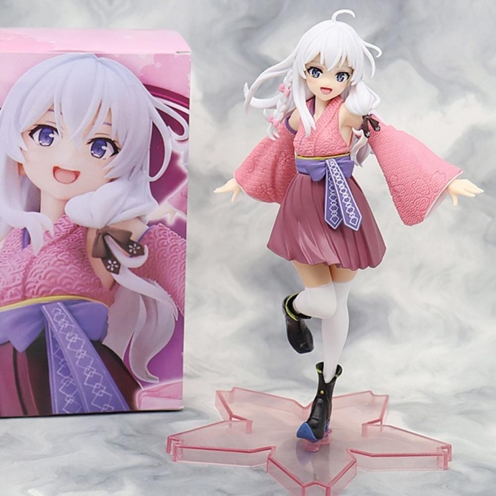 (Color Box) Anime Model Elaina Witch wearing Pink Kimono standing 21cm ...