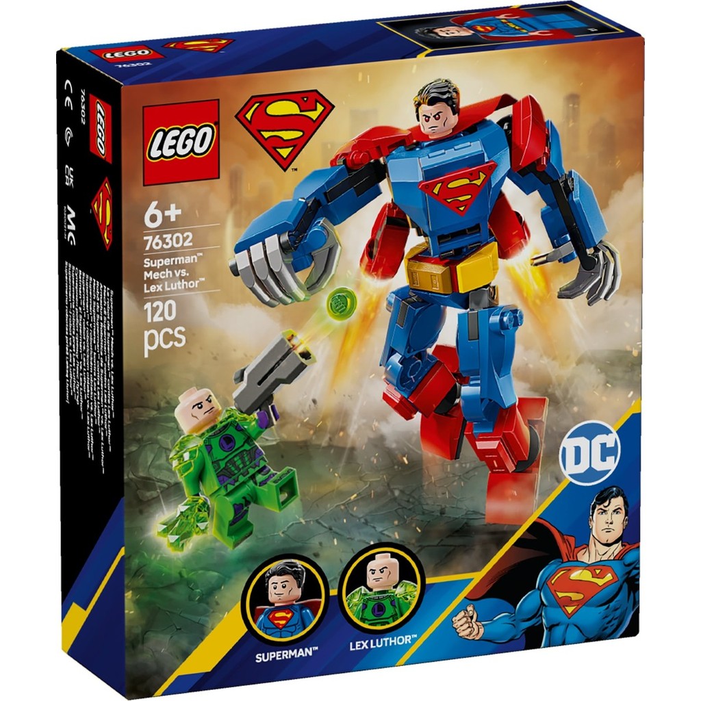 LEGO 76302 DC Super Heroes Superman Mech vs. Lex Luthor Building Toy ...