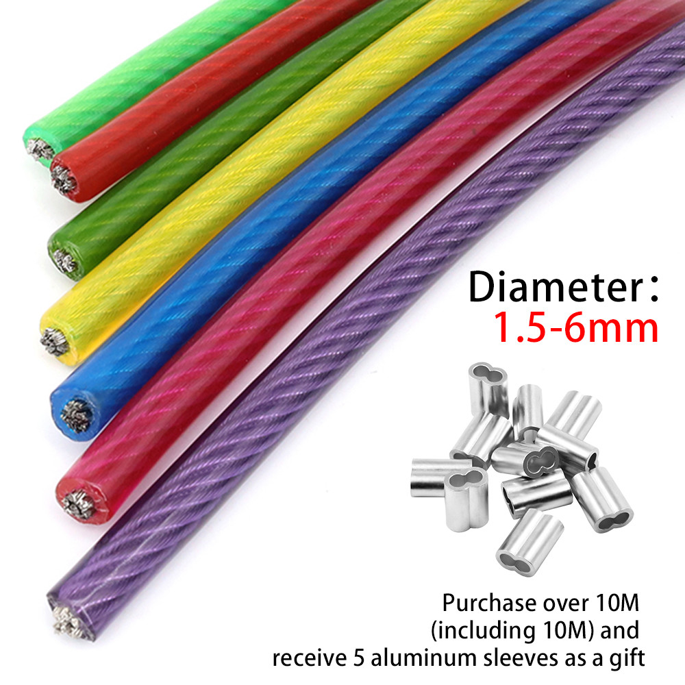 Colorful PVC steel wire rope 304 stainless steel multi-color soft ...