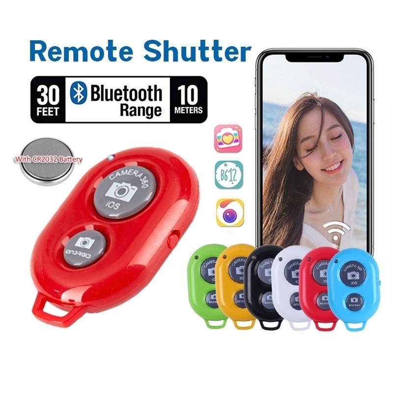 🔥𝑭𝑹𝑬𝑬 𝑩𝑨𝑻𝑻𝑬𝑹𝒀🔥 10M Bluetooth Shutter Selfie Remote Control Wireless ...