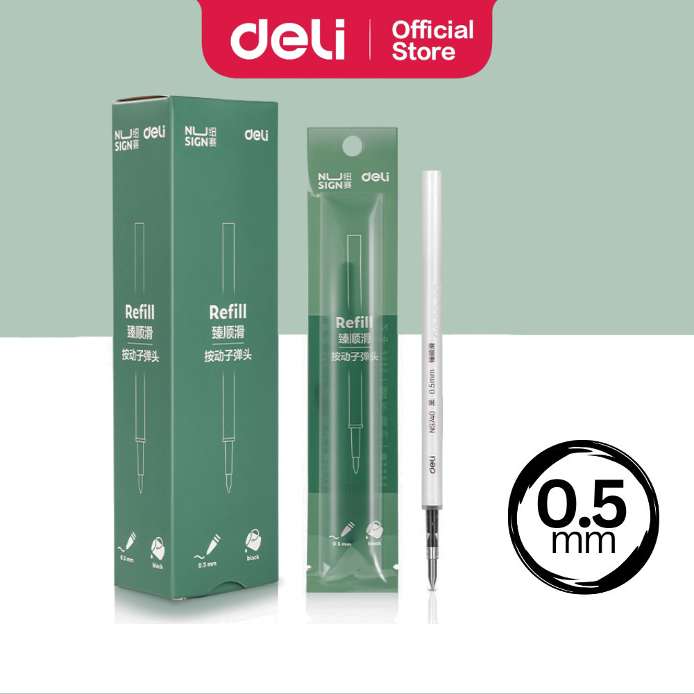 Deli Nusign Gel Ink Refill 0.5mm for Retractable Pens Smooth Writing ...
