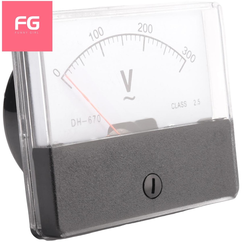 Rectangle AC 0-300V Gauge Analog Voltage Panel Meter Voltmeter DH670 ...