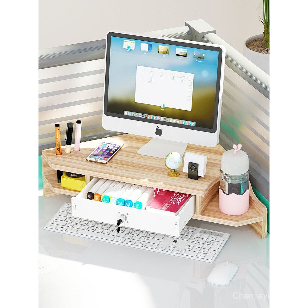 Triangle Corner Computer Screen Elevated Rack Neck Support Desktop ...