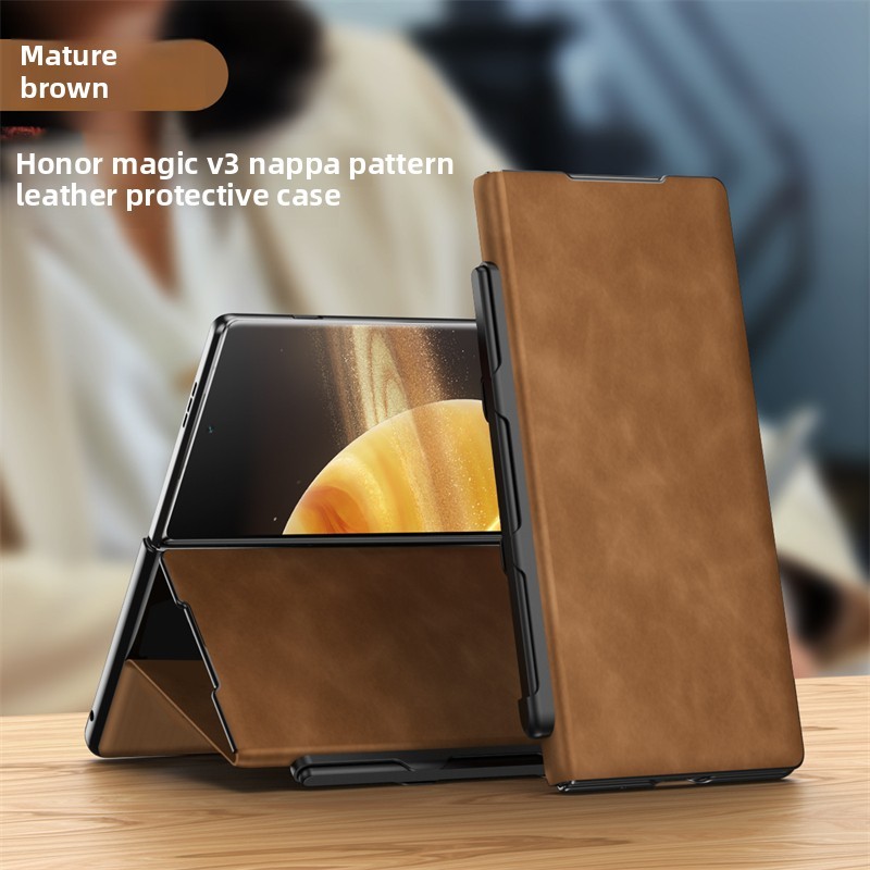 Leather Texture Case For Honor Magic V3 Business Simple Anti-DROP Case ...