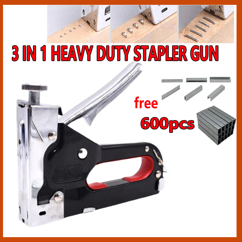 Heavy Duty 3 In 1 Multitool Nail Staple Gun 600pcs Staples Stapling ...