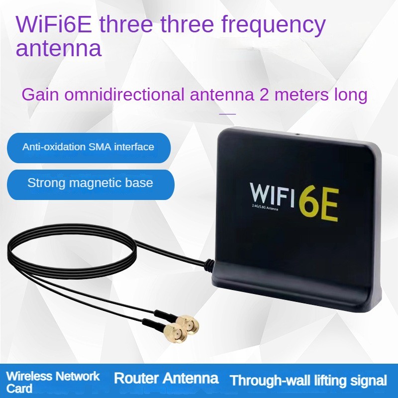 Wifi6e 2.4G/5G/6G Triple Dual Band Extension Cable SMA Antenna Wireless ...
