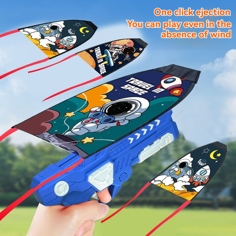 Airplane Launcher Foam Plane Toy Kids Gun Shooting Eject Flying ...