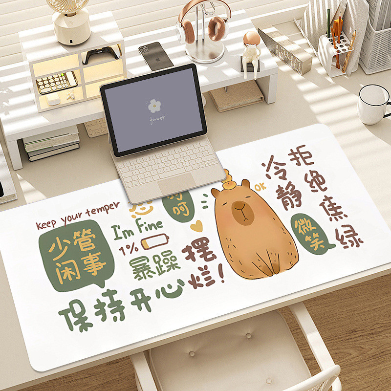 Cute Cartoon Kapibara Mouse Pad Large Size Computer Desk Pad Game Pad ...
