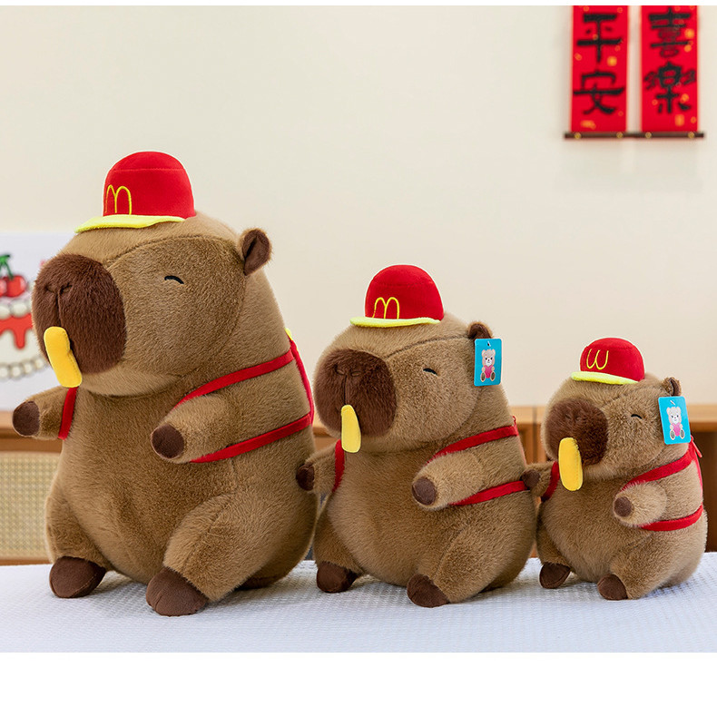 Hooded backpack capybara chips stretchable plush toy Kapi doll pillow ...