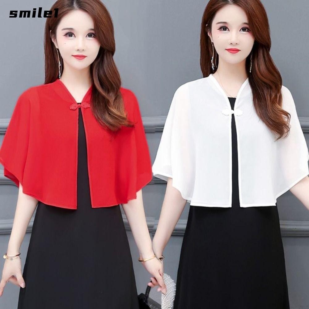 SMILE Chiffon Shawl, Short Multicolor Tulle Shawl, Short Outer Wear ...